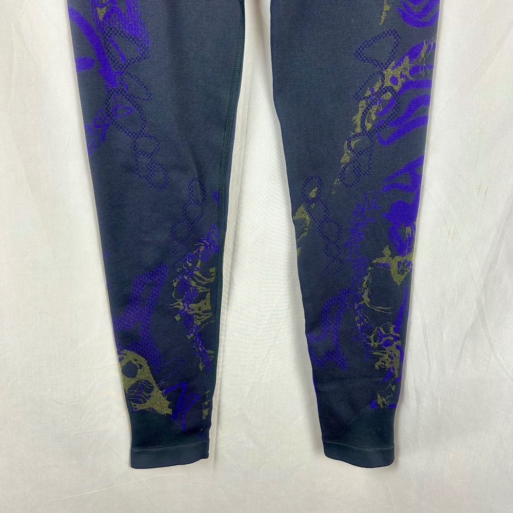 Gymshark Womens Adapt Animal Seamless Leggings Black Purple Lime B3A5X Large - Picture 4 of 8